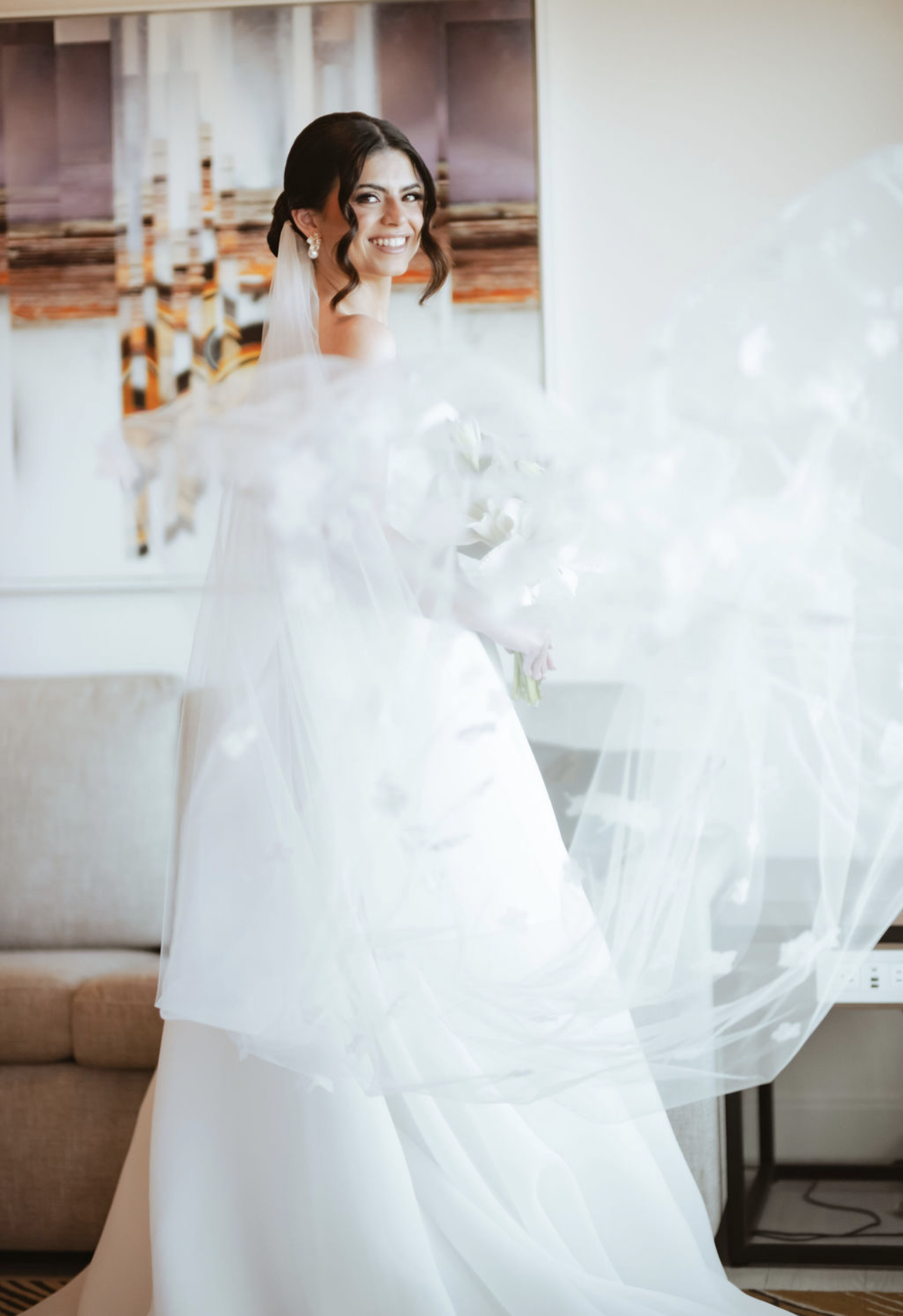 Novia durante sus preparativos
